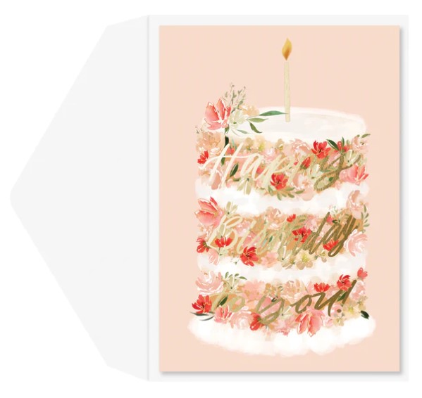 Floral Cake Birthday Card