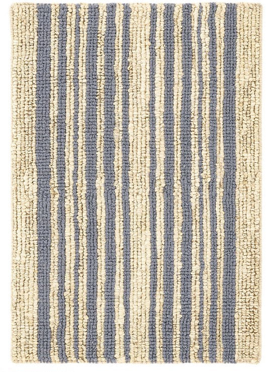 Calder Stripe Pewter Blue Woven Jute Rug