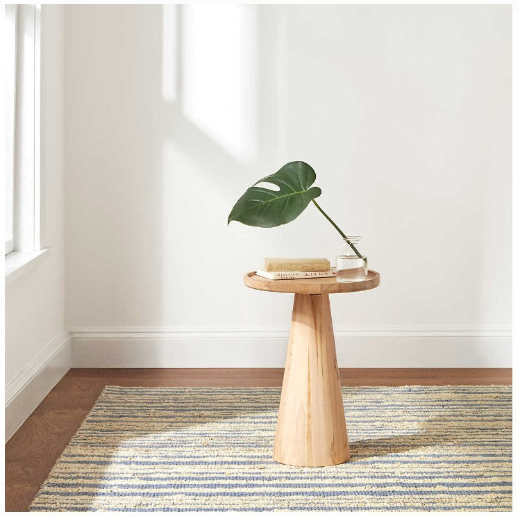 Calder Stripe Pewter Blue Woven Jute Rug