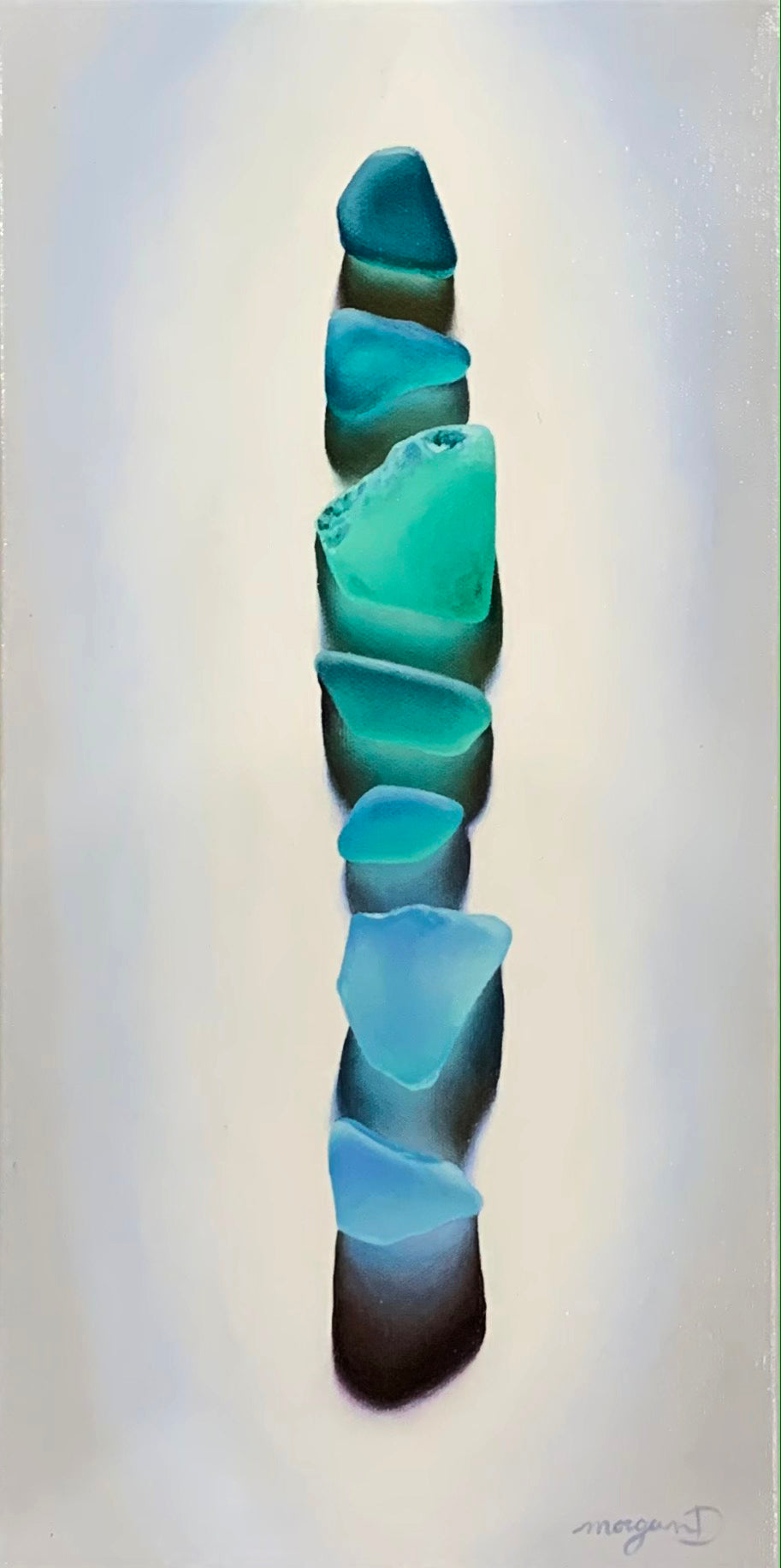 Sea Glass In Teals Painting