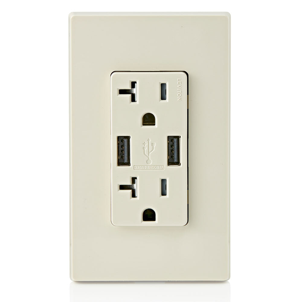20A Decora Duplex Receptacle/USB Charger