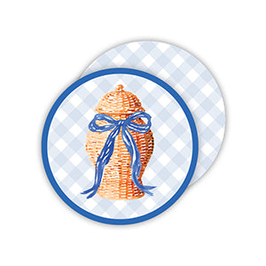 Wicker Basket Blue Bow Coaster