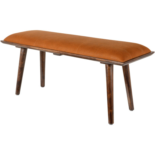 Aegeus Leather Bench - Brown
