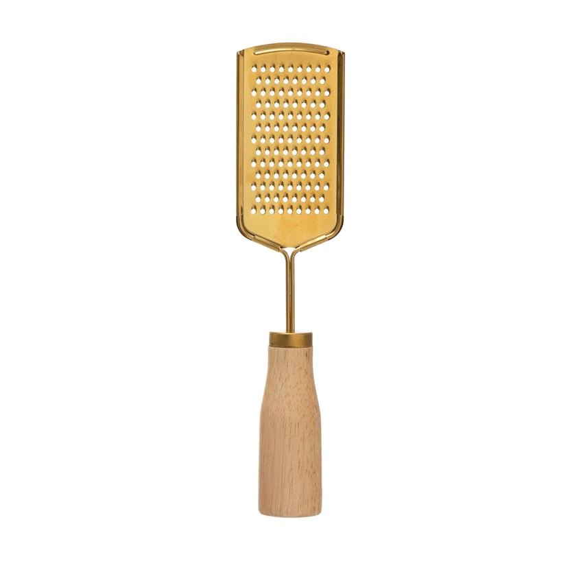 Grater w/ Wood Handle - Gold