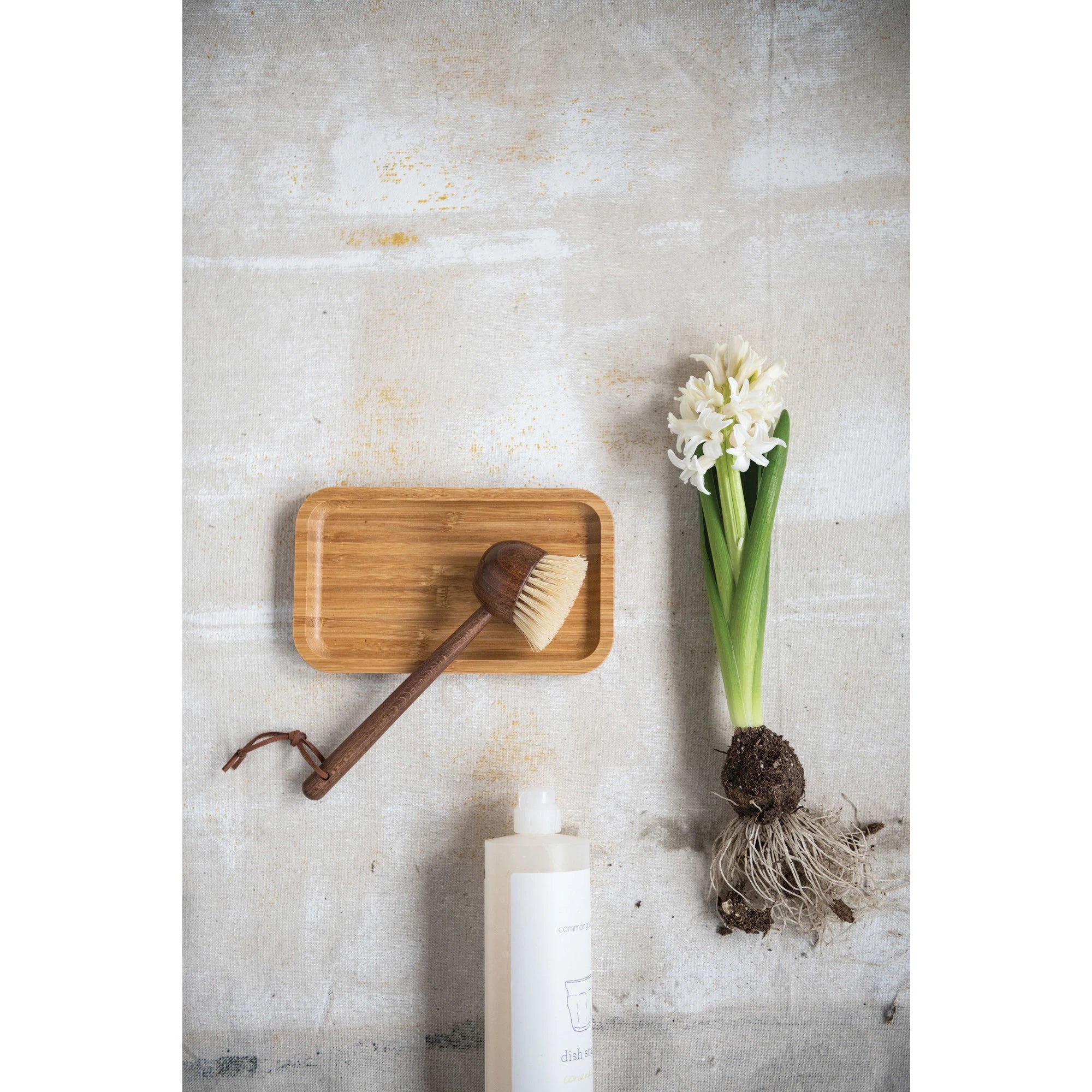 Beech Wood Brush w/Leather Tie