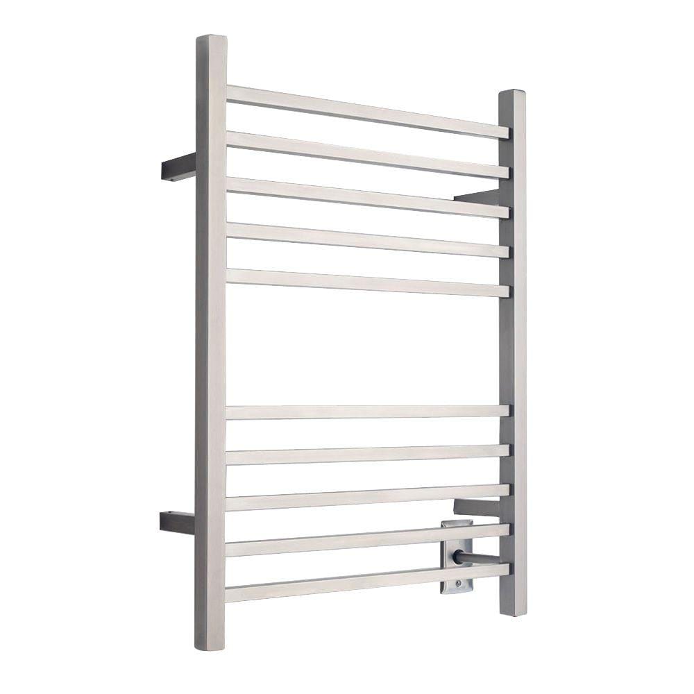 Heated Towel Warmer - Hardwired, Brushed Stainless, Square