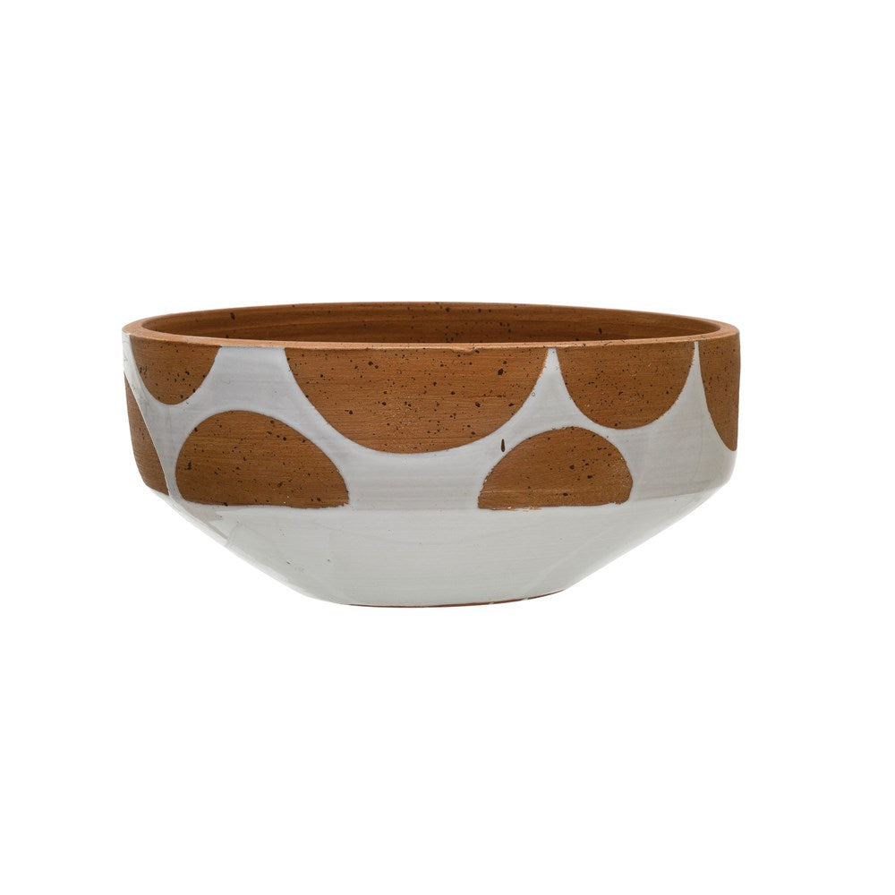 Round Terra Cotta Pot w/ Dots