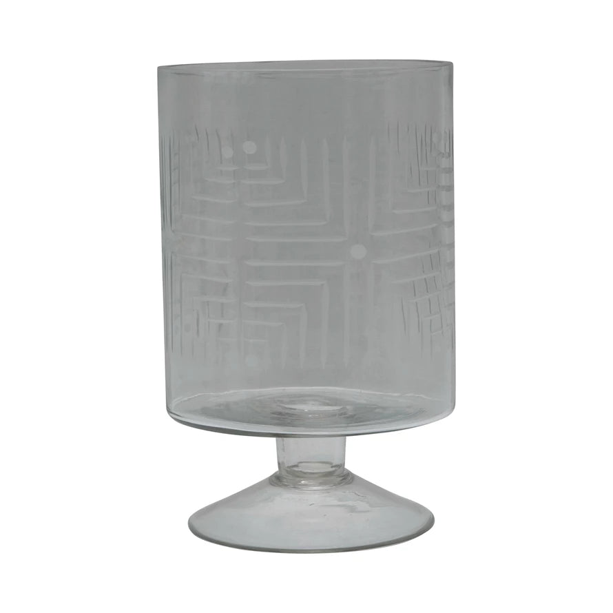 9.75" Footed Vase w/ Pattern