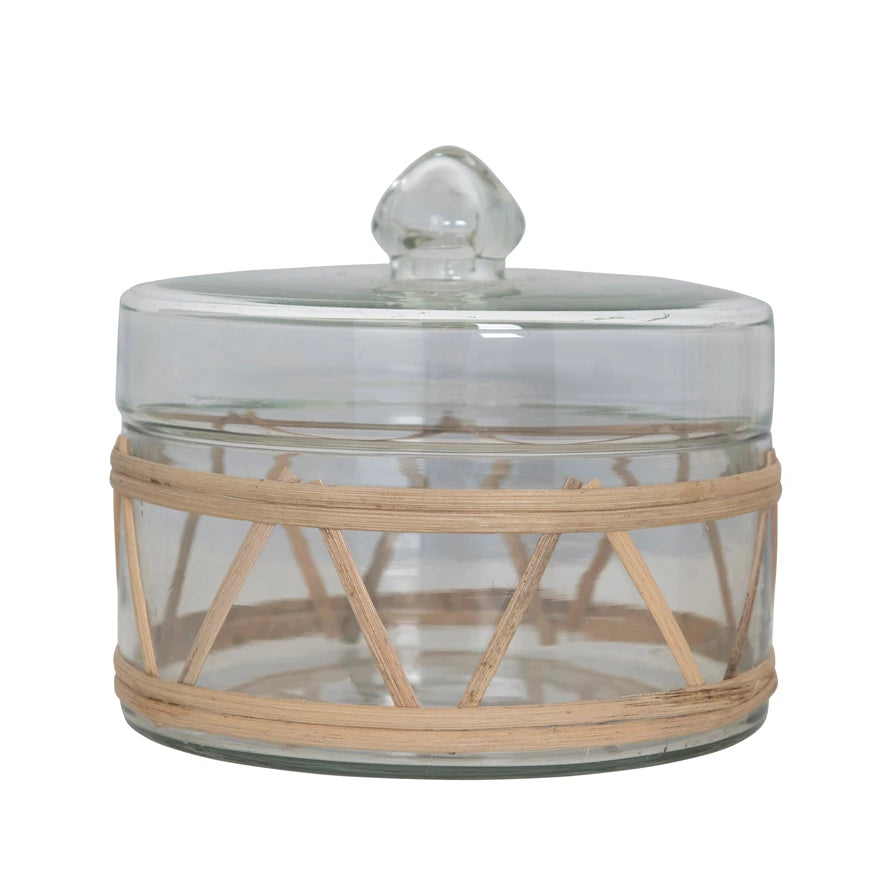 Rattan Wrapped Glass Jar