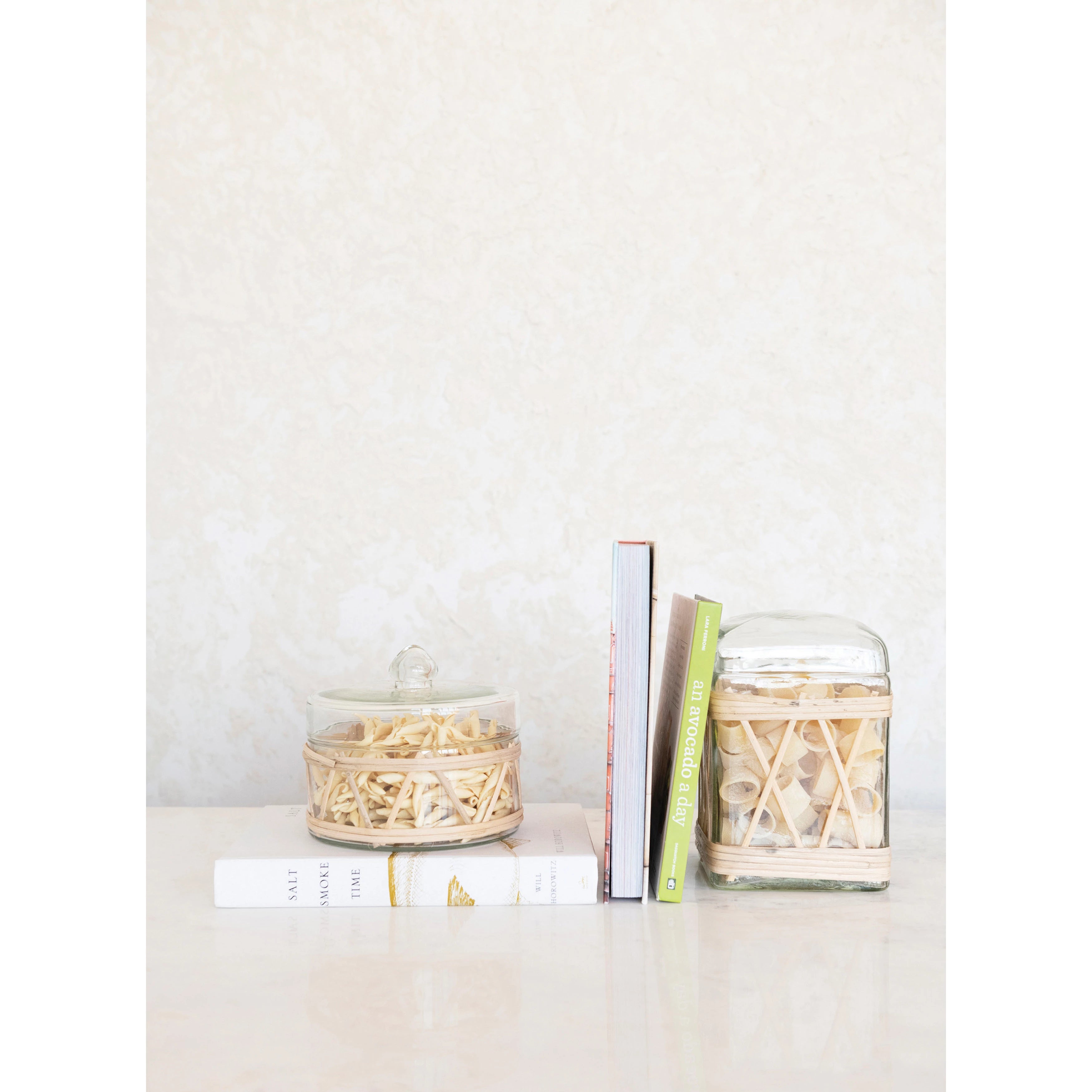 Rattan Wrapped Glass Jar