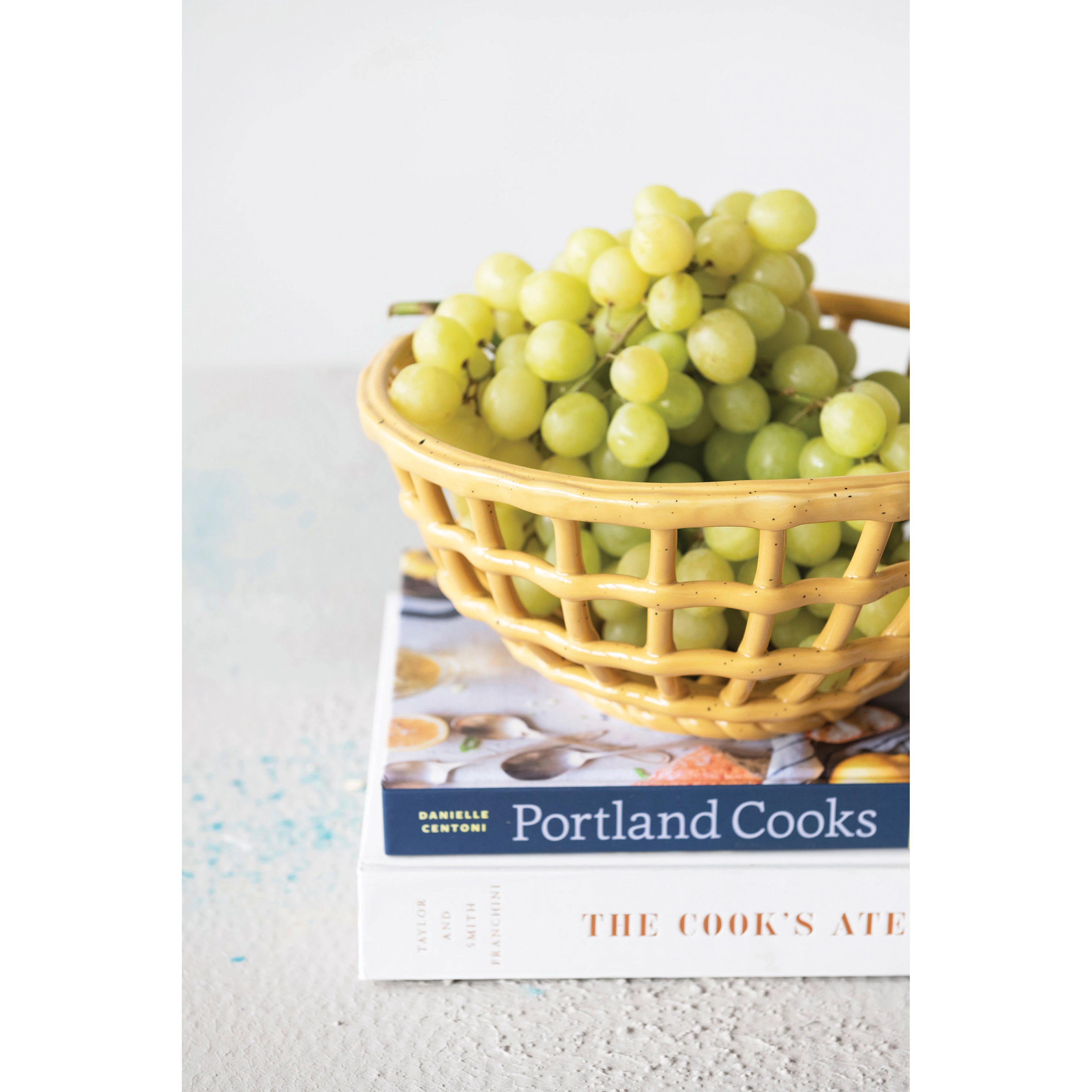 Stoneware Basket Fruit Bowl