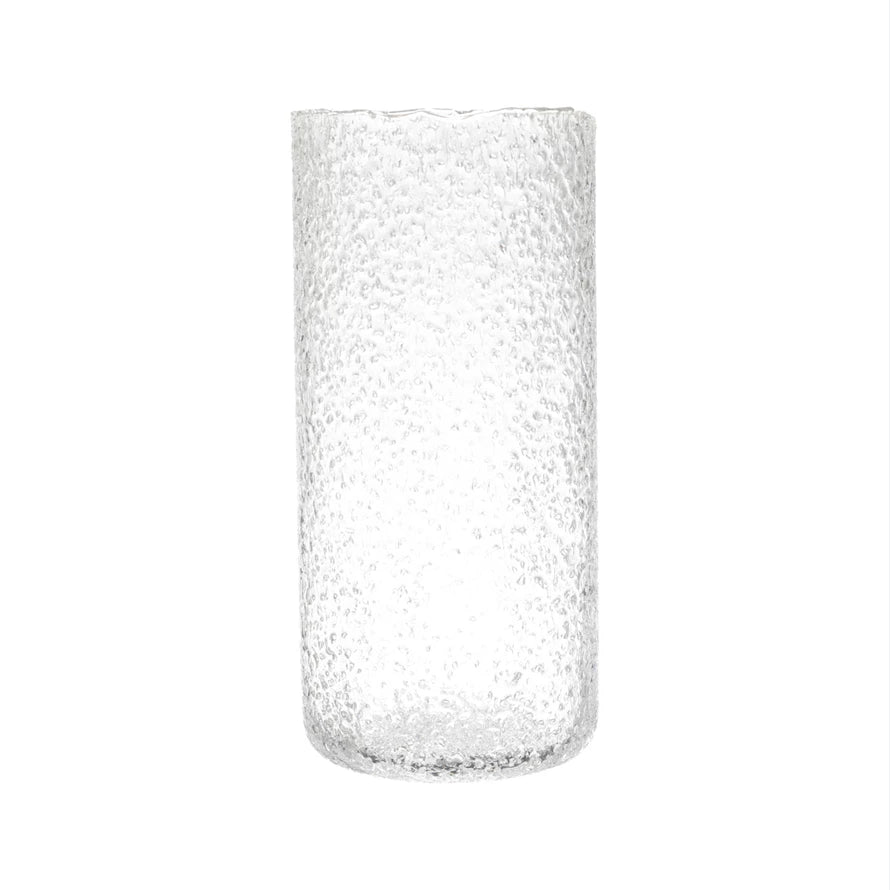 12" Seeded Glass Vase - Clear
