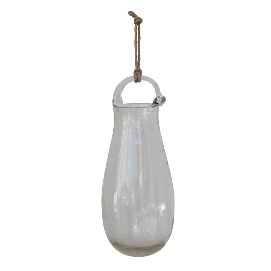 10" Hanging Glass Vase - Clr