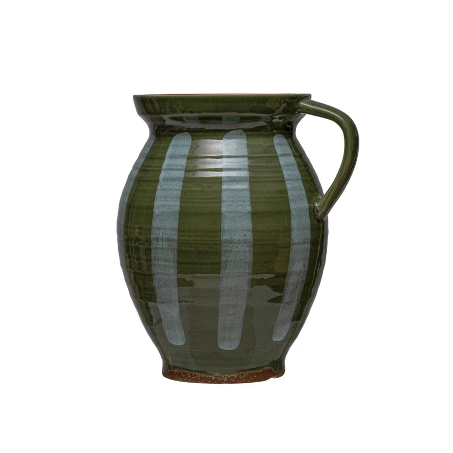 2Q Stoneware Pitcher w/ Stripe