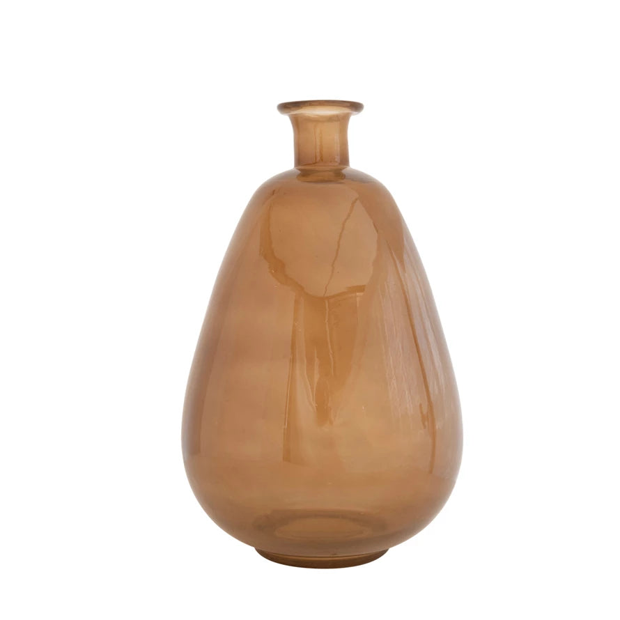 13" Glass Vase - Brown