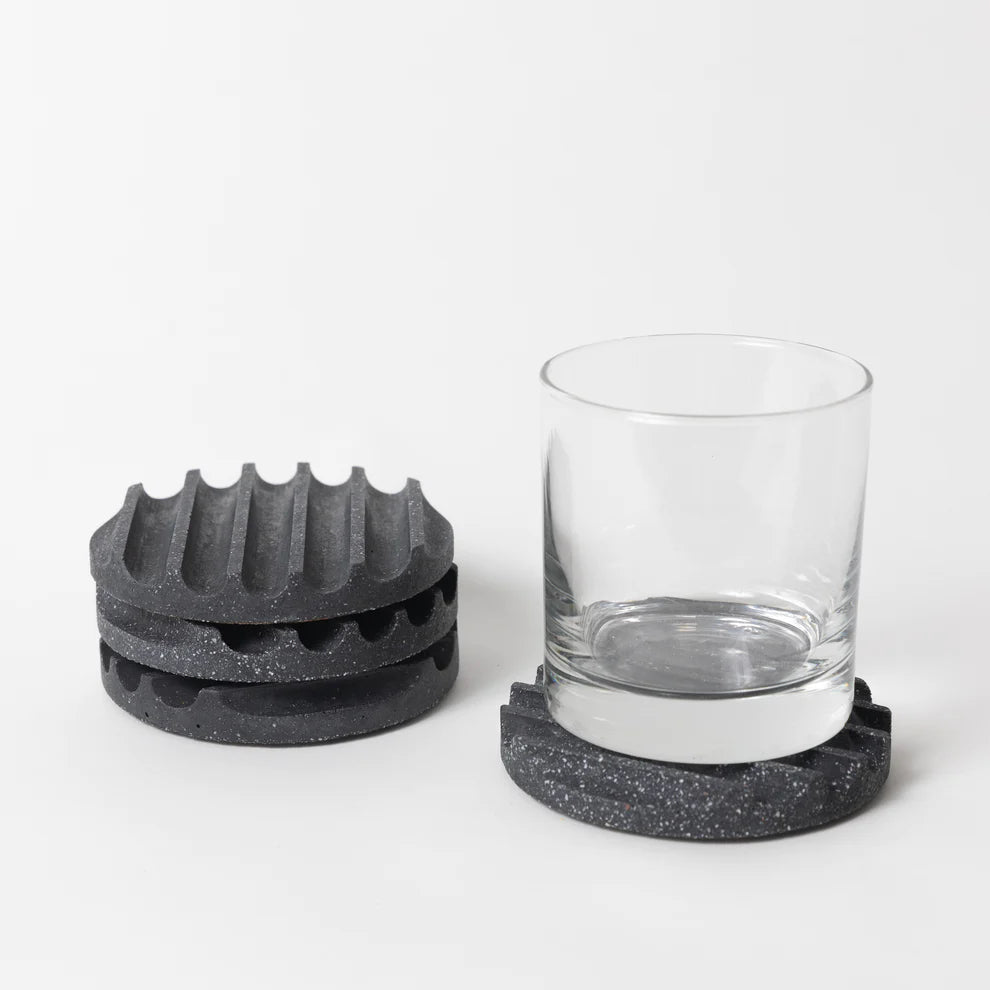 Black Terrazzo Coaster Set/4