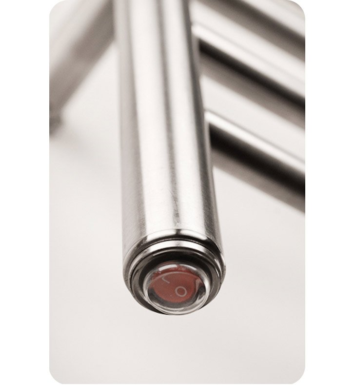 Heated Towel Warmer - Hardwired, Polished Stainless, Straight