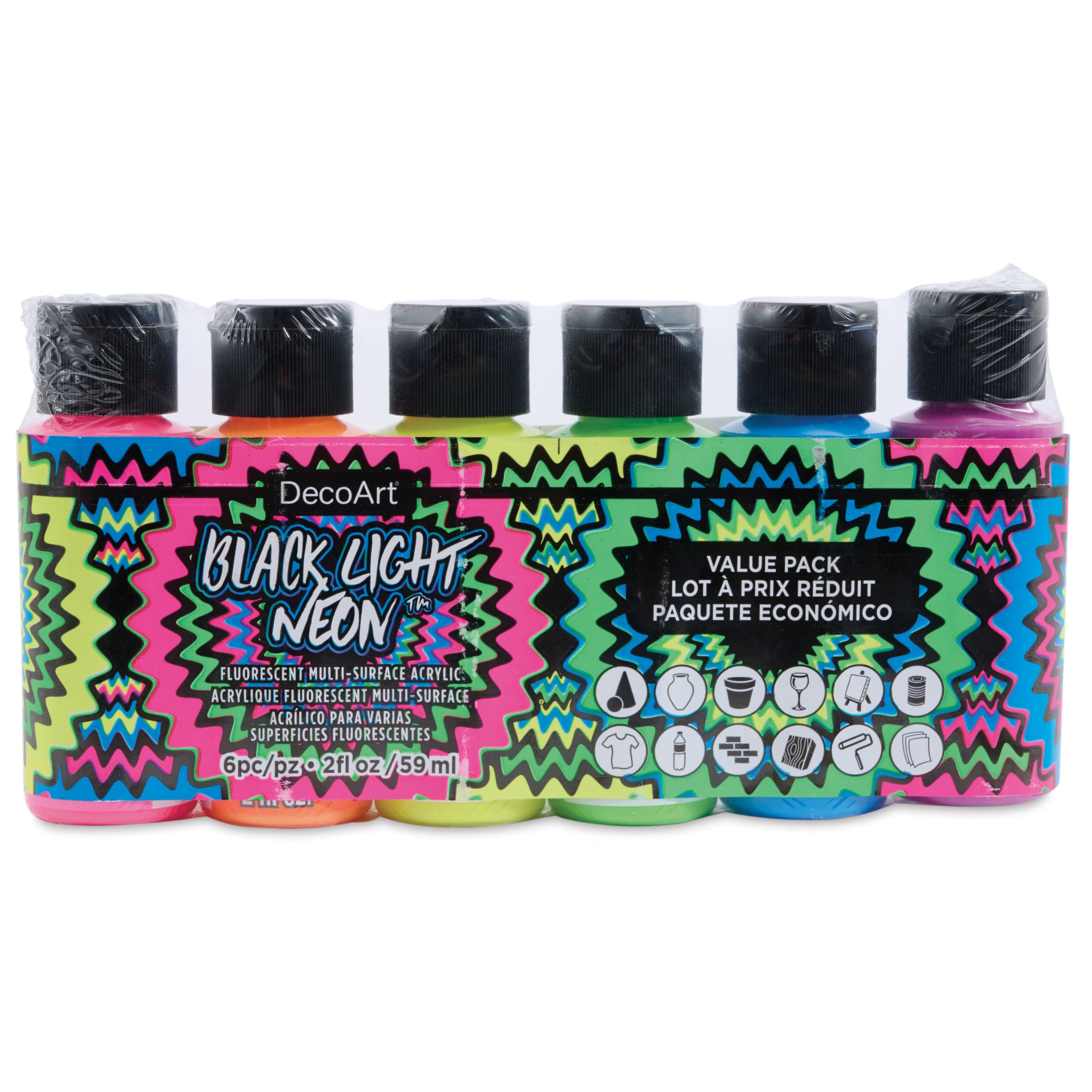 DecoArt Blk Light Paint, St/6