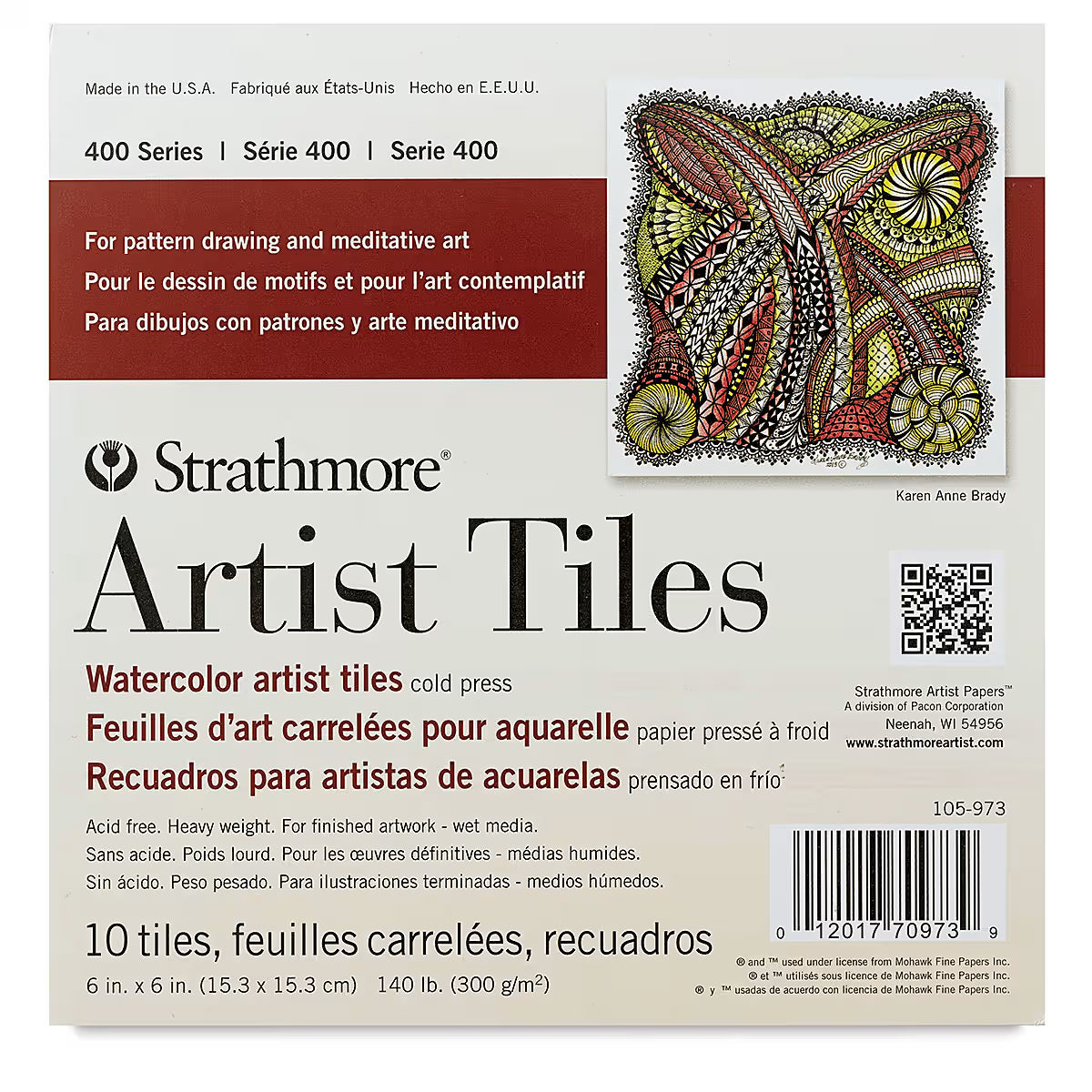 Watercolor Artist Tile, 6x6/10
