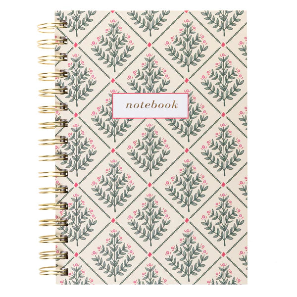 Floral 6x8 Notebook, Cr./Green
