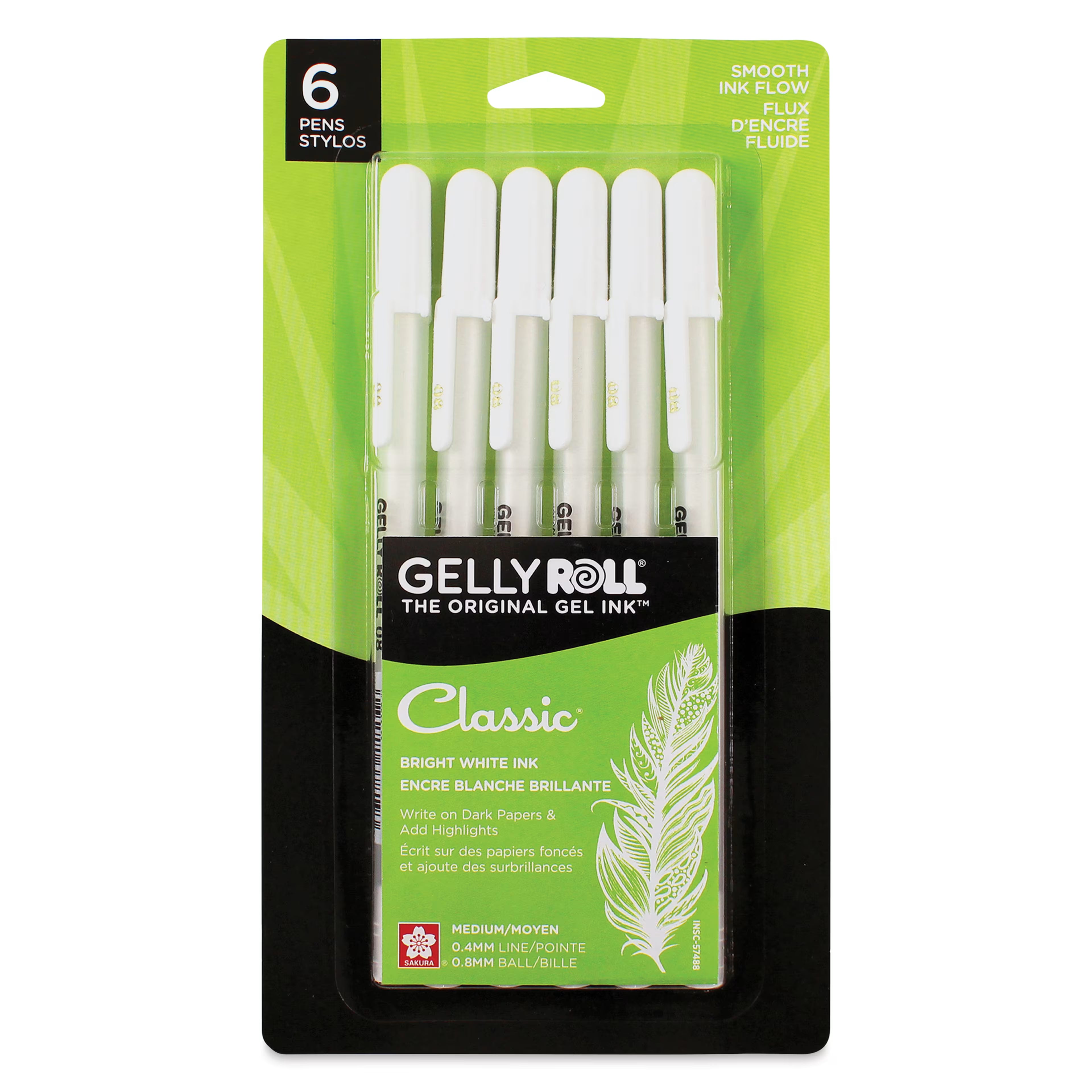 Sakura Gelly Roll Wht Pen/St 6