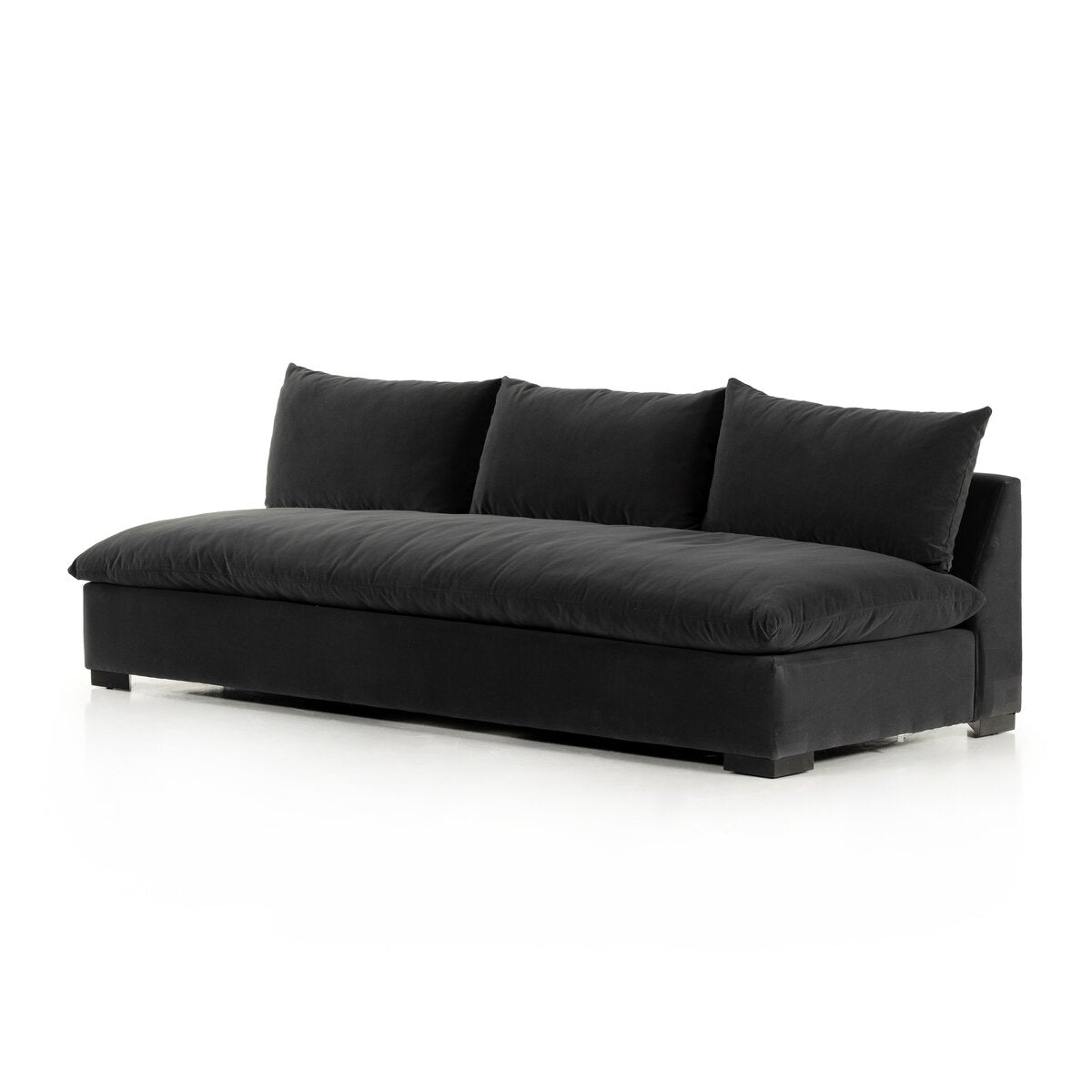 Grant Armless Sofa - Charcoal