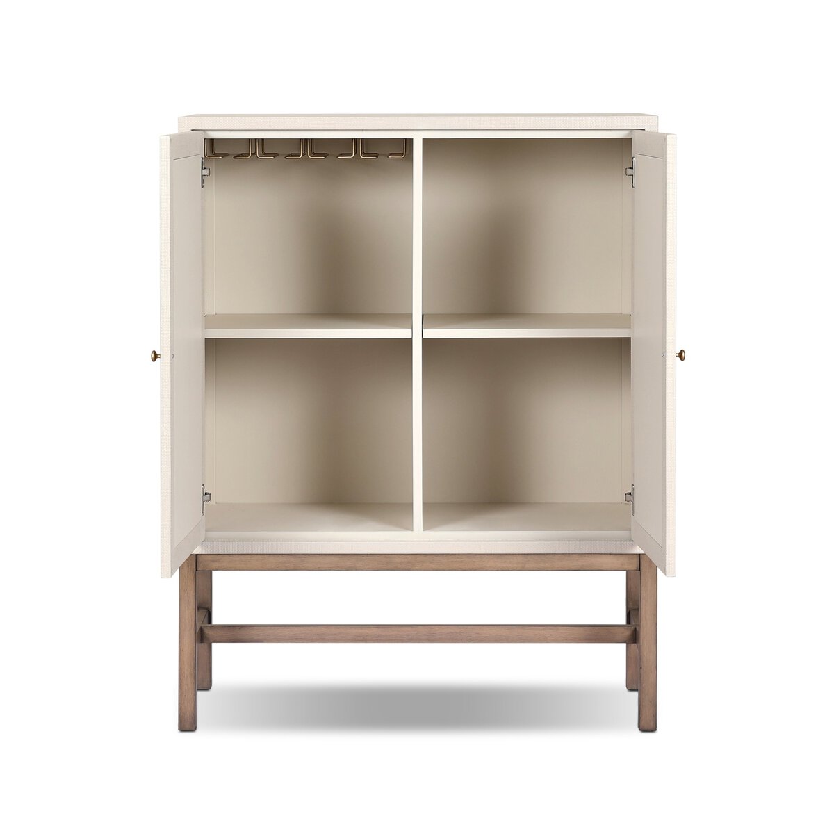 Fiona Bar Cabinet/Ivory,Raffia