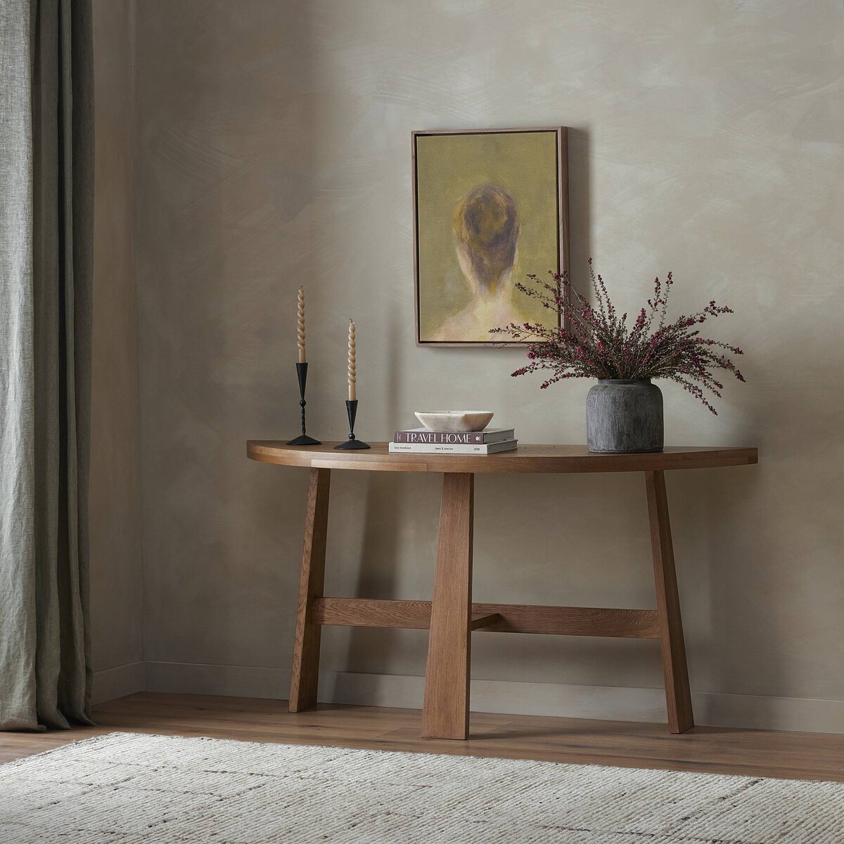 Fara Console Table, Light Oak