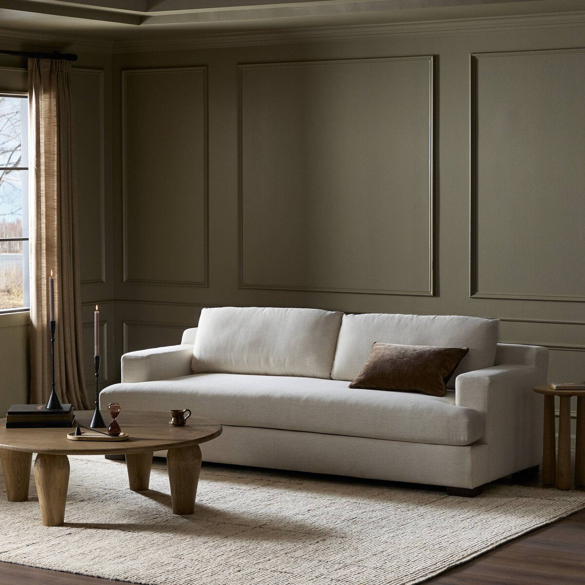 Crispin Sofa, 96" Crypton Snow