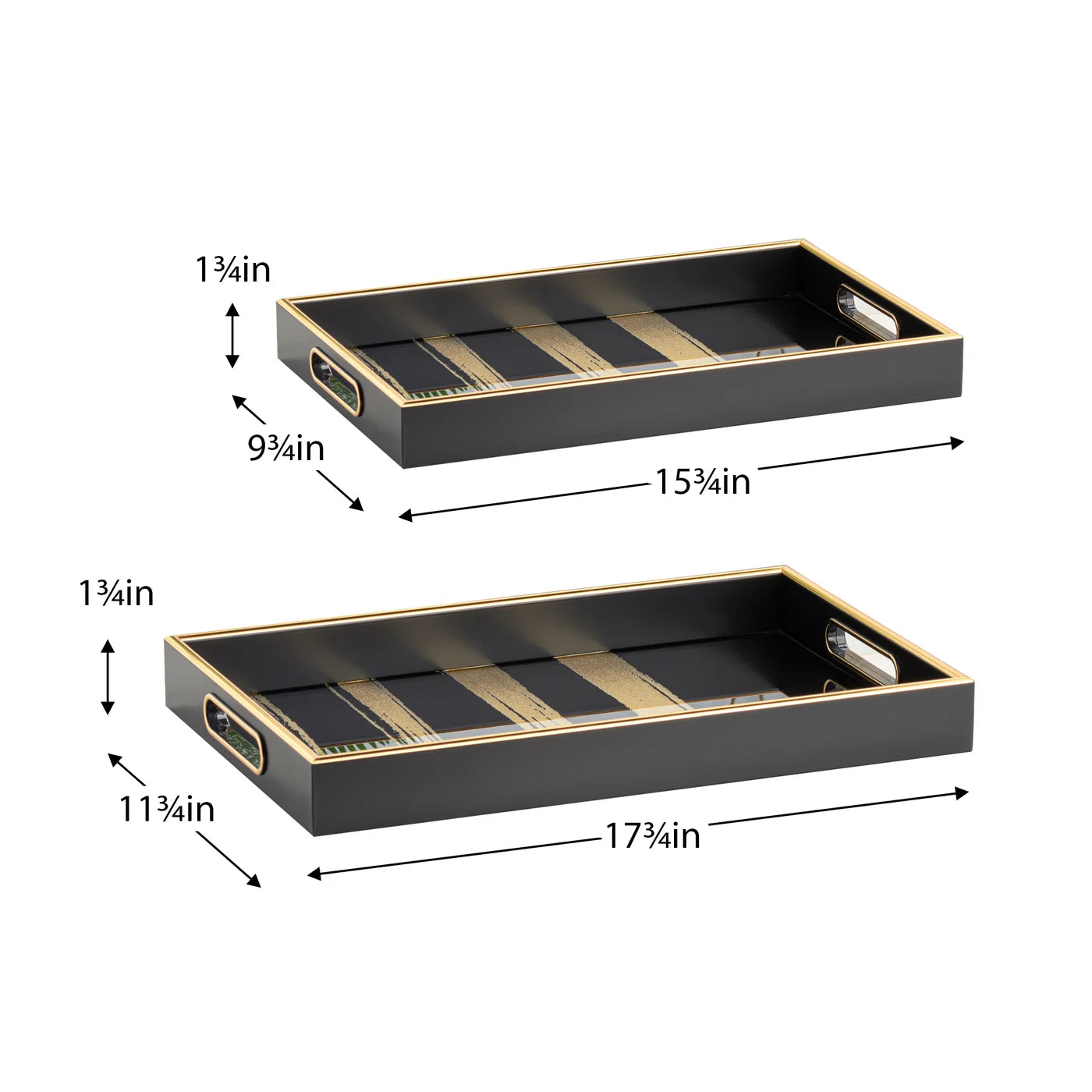 Savoy Gold Stripe Tray Set