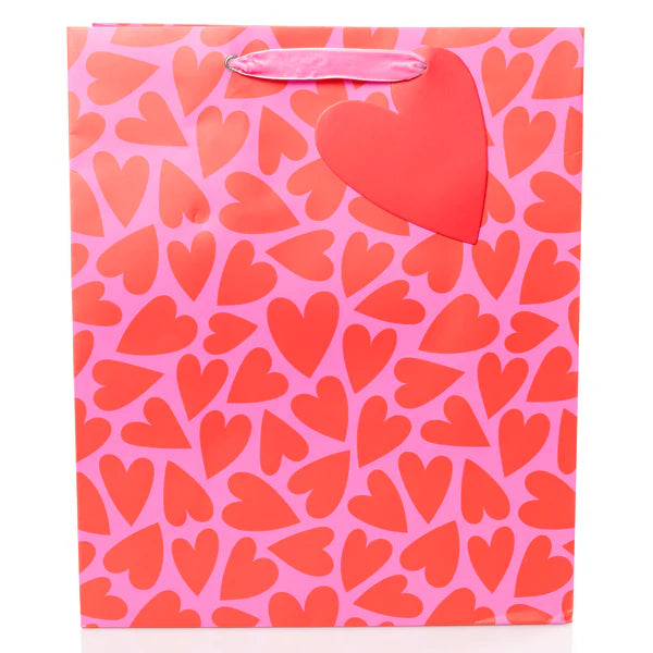 Red/Pink Hearts Lg. Gift Bag