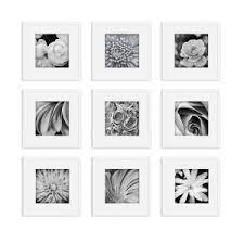 9 Piece Square Gallery Set - White