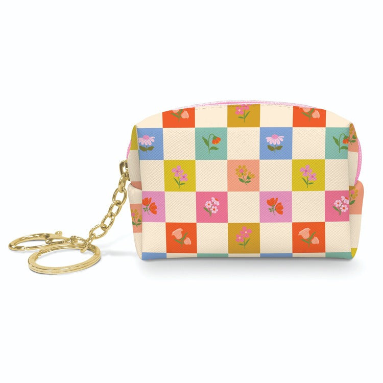 Checkerboard Blooms Key Chain