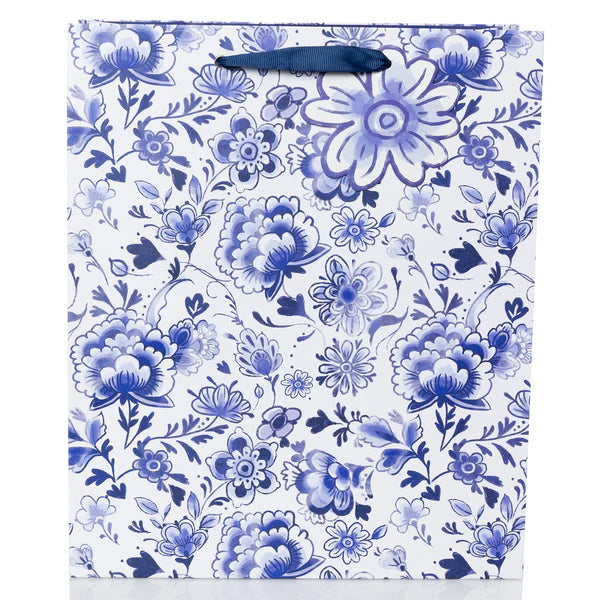 Blue Floral Lg. Gift Bag