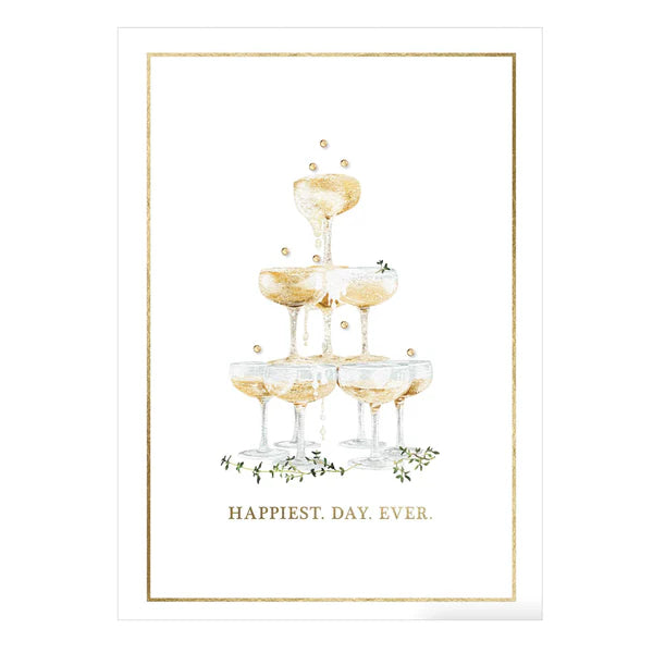 Champagne Tower Wedding Card