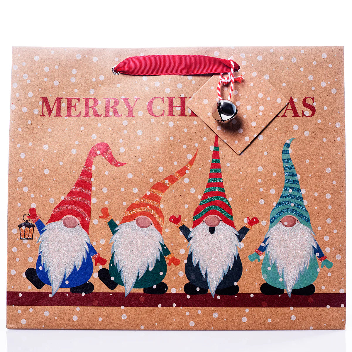 Gnomes on Kraft Gift Bag - Med