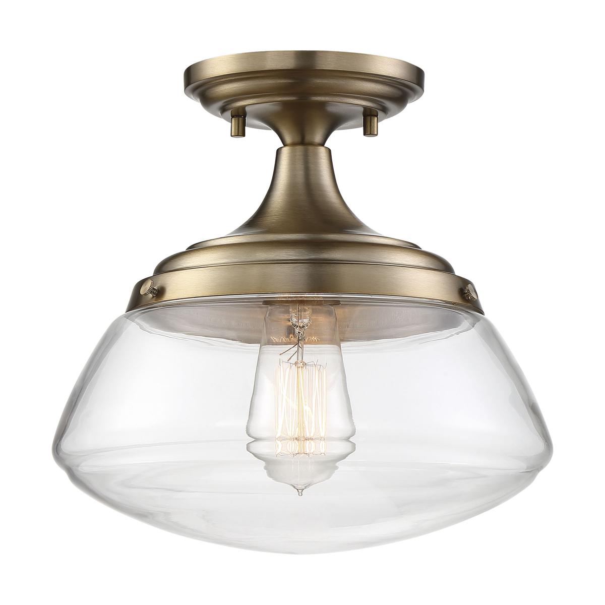 Kew Burnished Brass Semi Flush