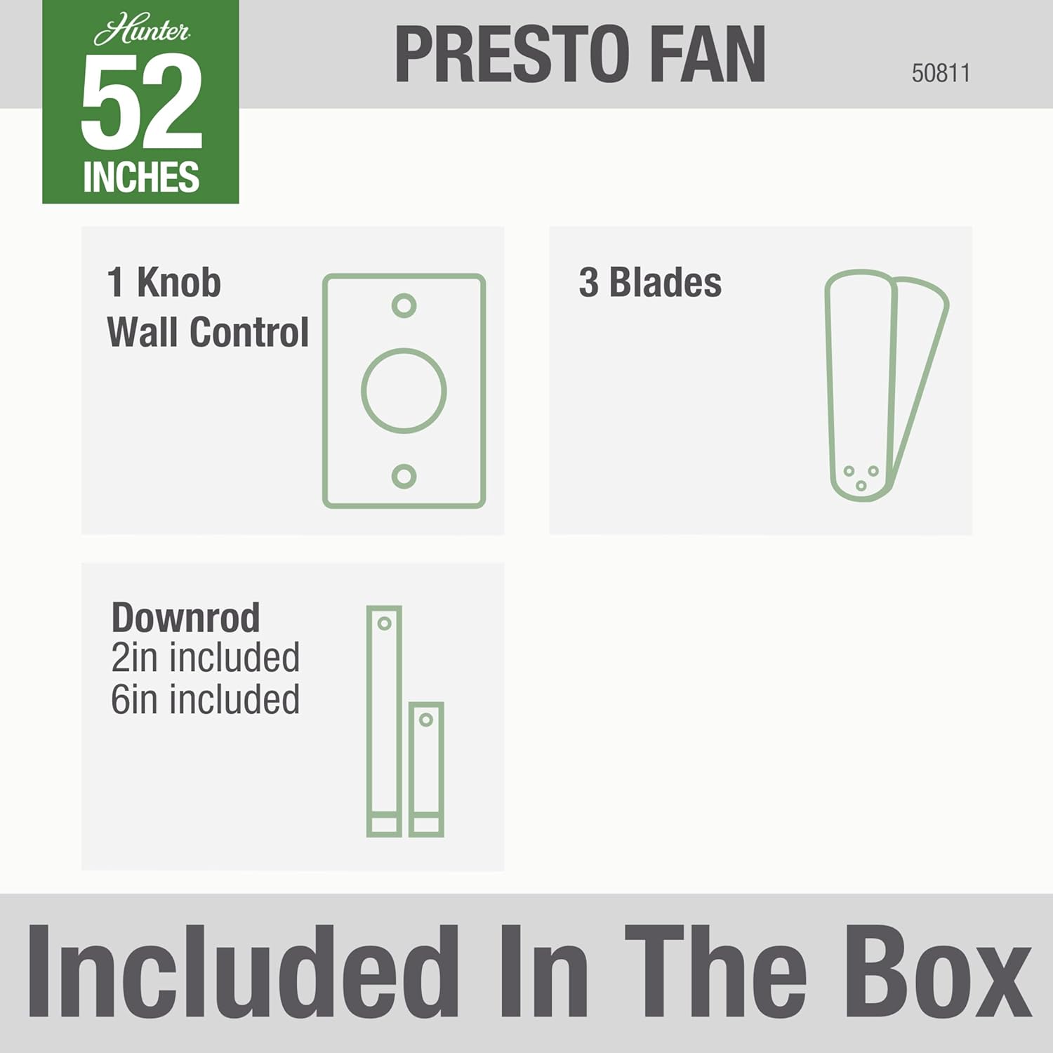 52" Presto Fan - White