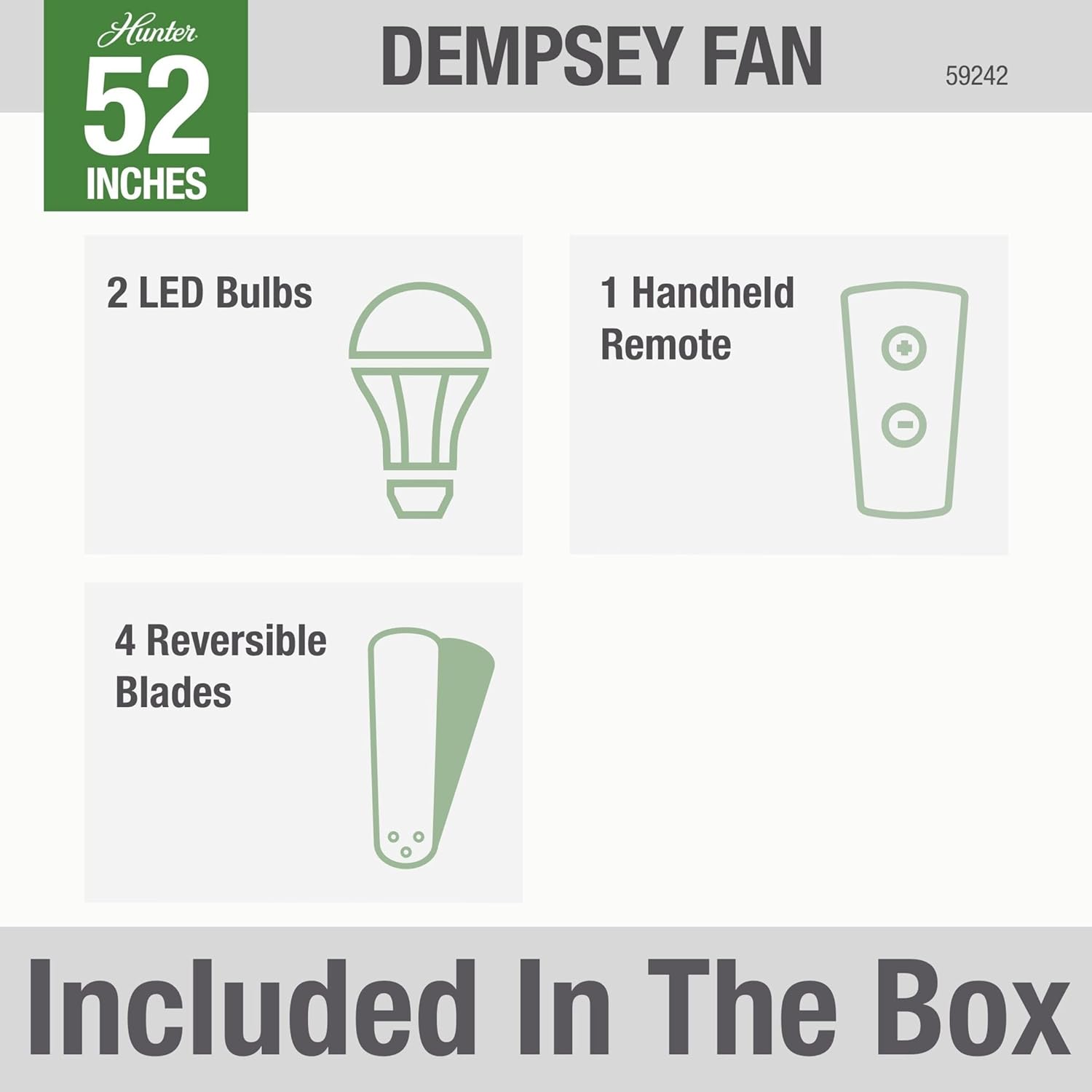 52" Dempsey Low Profile Fan with Light