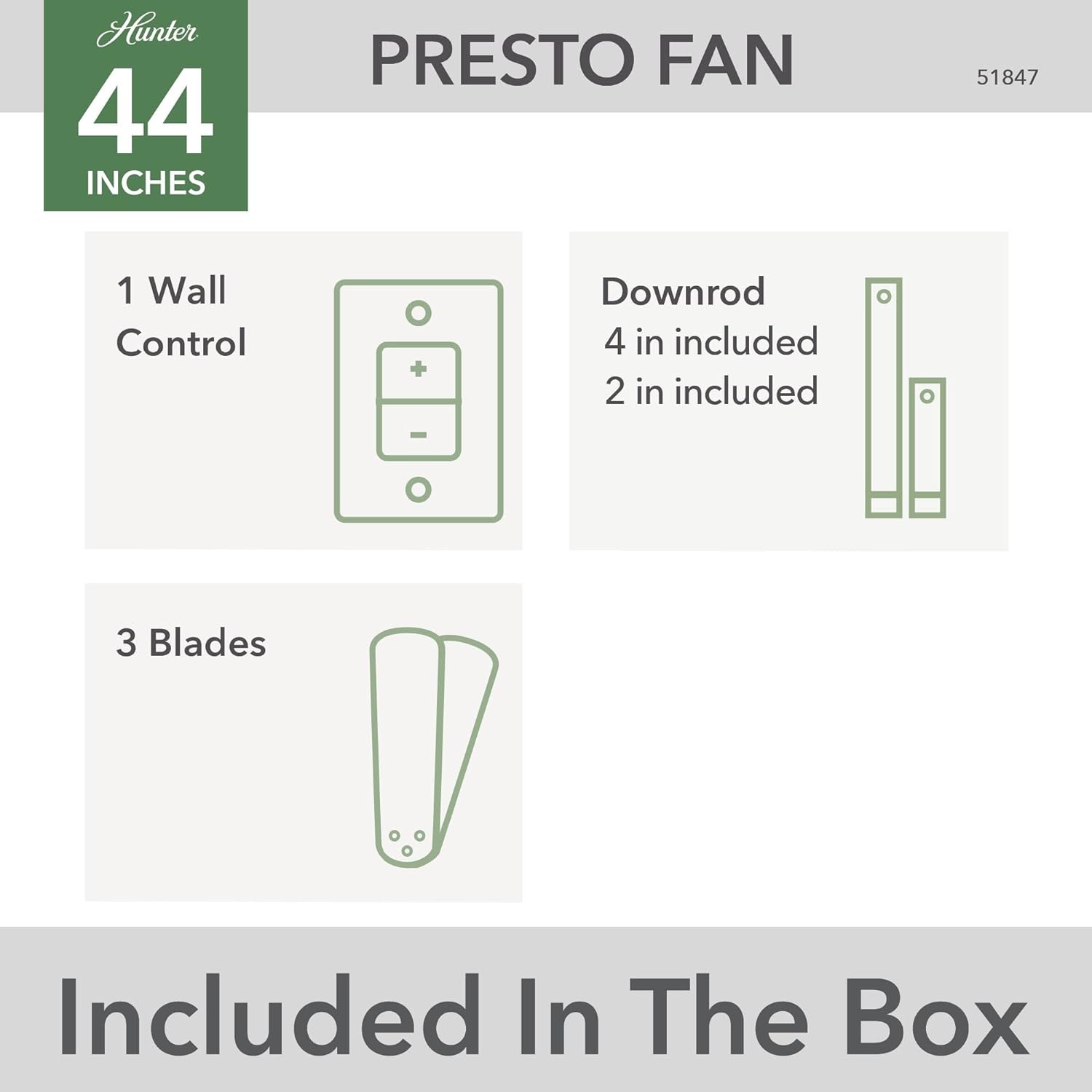 52" Presto Fan - White