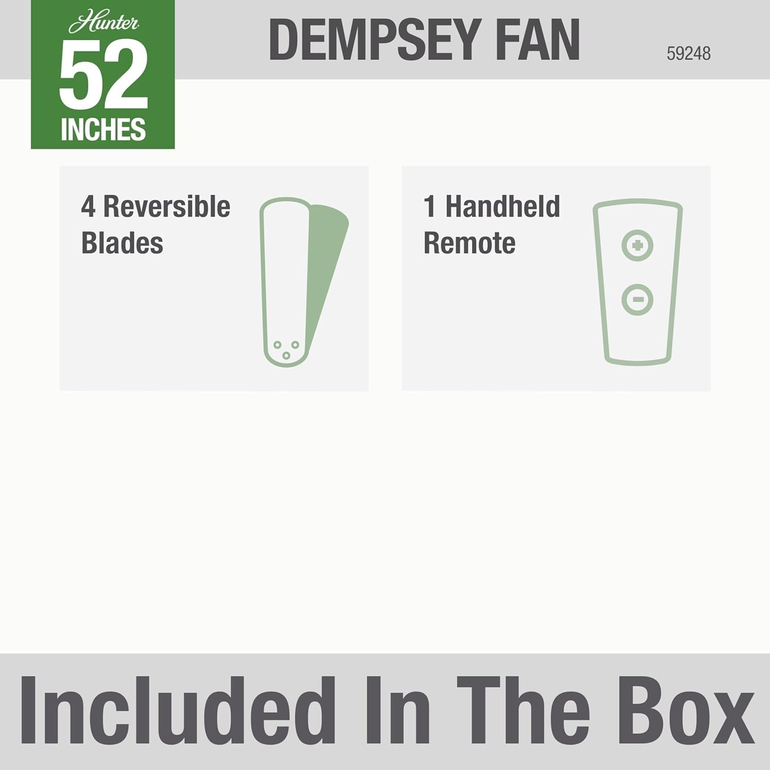 52" Dempsey LP Fan - White