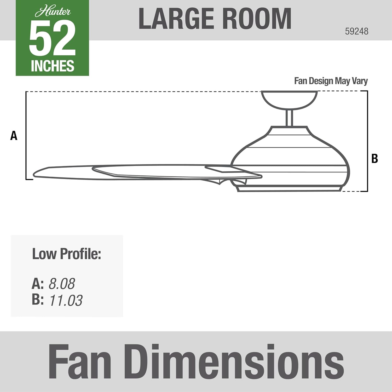 52" Dempsey LP Fan - White