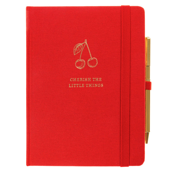 'Cherish' 6x8 Red Journal/Pen