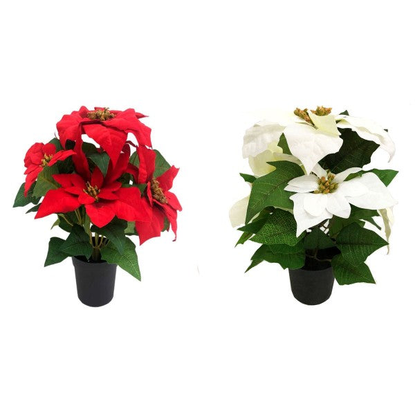 Faux Poinsettia w/ Paper Pot