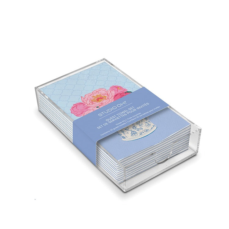 Bouquet Blue Guest Towel Set - Thumbnail 2