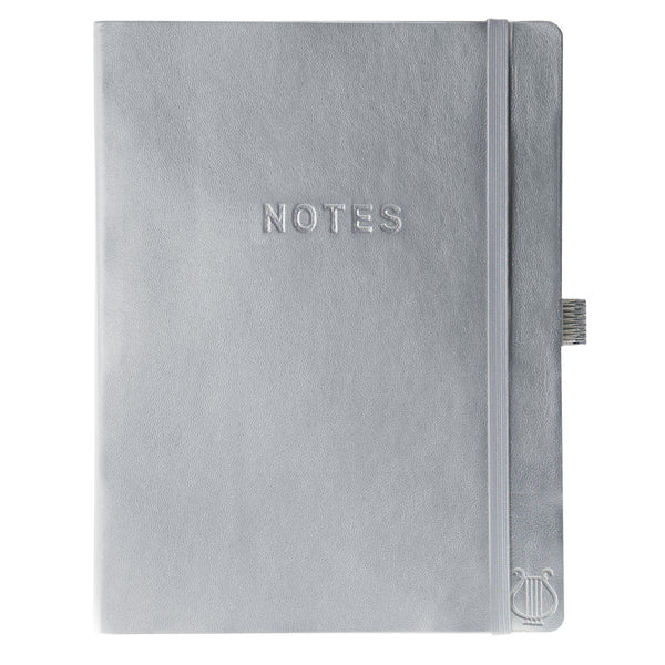 6x8 Silver Leather Journal