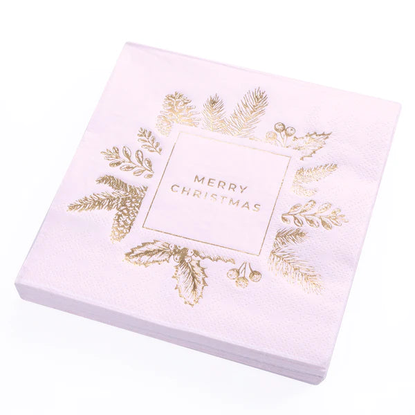 MC Pink & Gold Cocktail Napkin