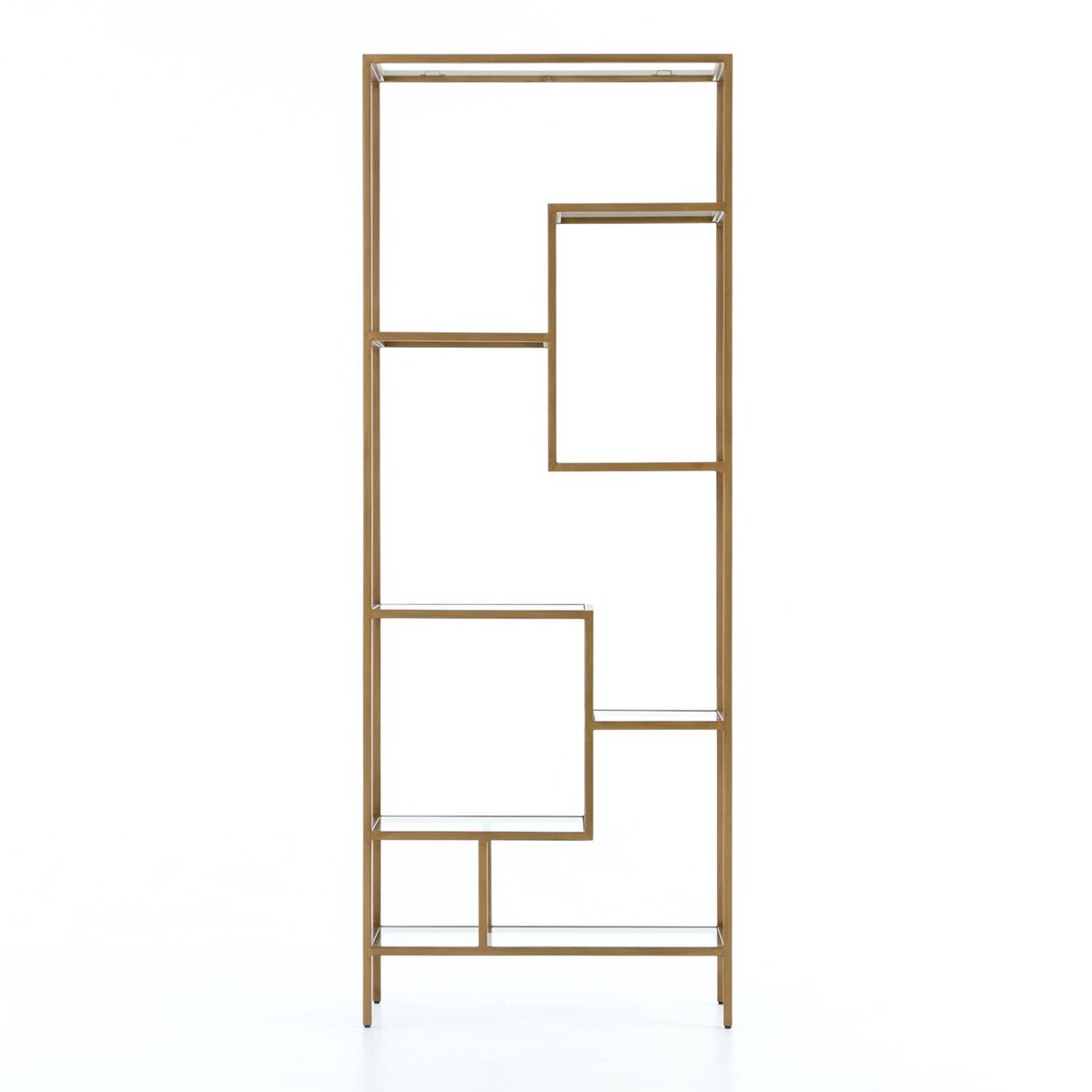 Helena 83" Ant Brass Bookshelf