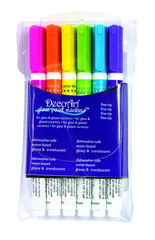 Deco Glass Paint Markers/6pk