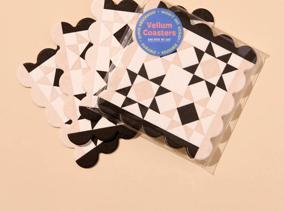 Vellum Coasters, variety of colors